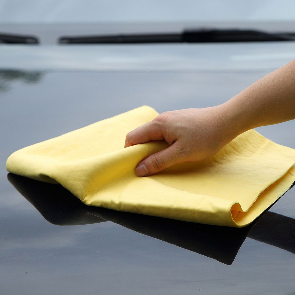 鹿皮擦车巾擦玻璃专用汽车布不掉毛洗车抹布干发吸水毛巾