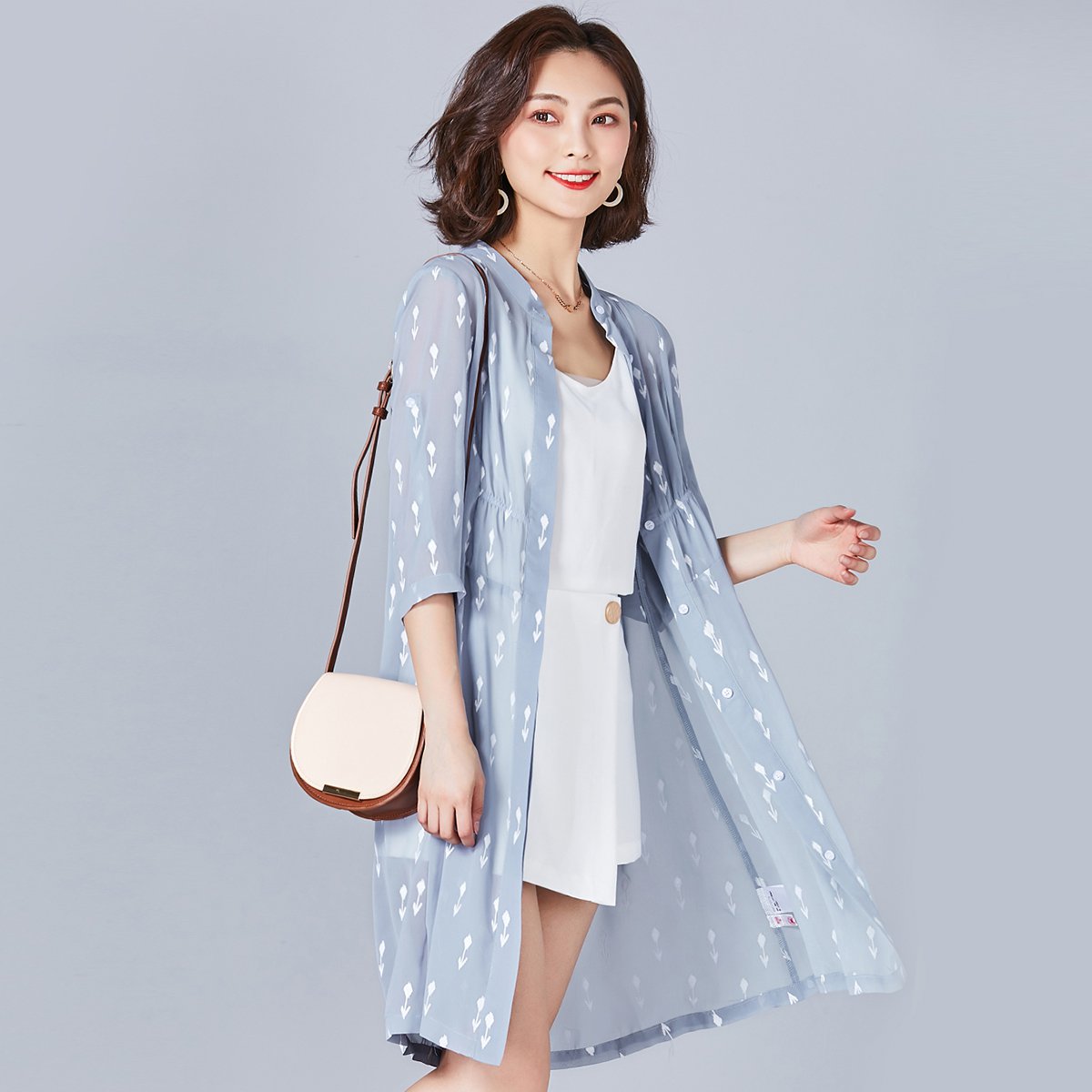 时髦研究所 茜舞女装专场 【2018夏新品】夏季长袖女款防晒衣优雅时尚