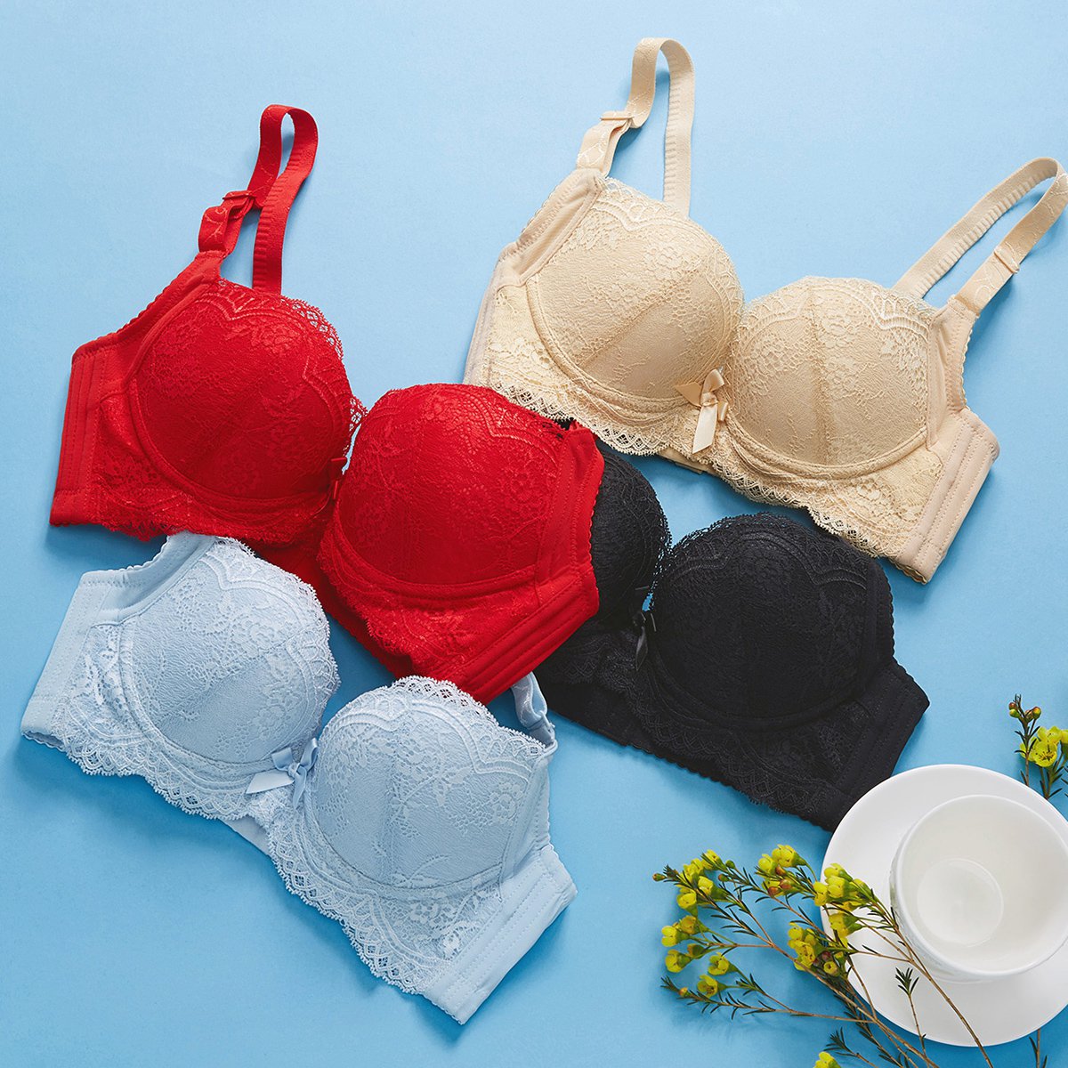 水中花女士内衣专场无钢圈优雅蕾丝性感聚拢文胸2181060000_唯品会