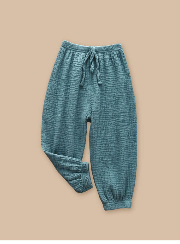 niu夏男童针织百搭纯色舒适宽松防蚊裤 欧美风 棉针织面料