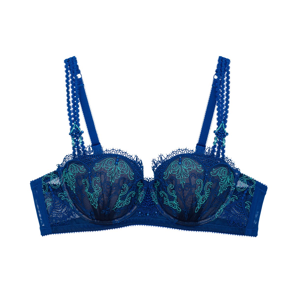 曼妮芬maniform奢华刺绣1/2阳台杯镂空女士内衣性感上托聚拢文胸