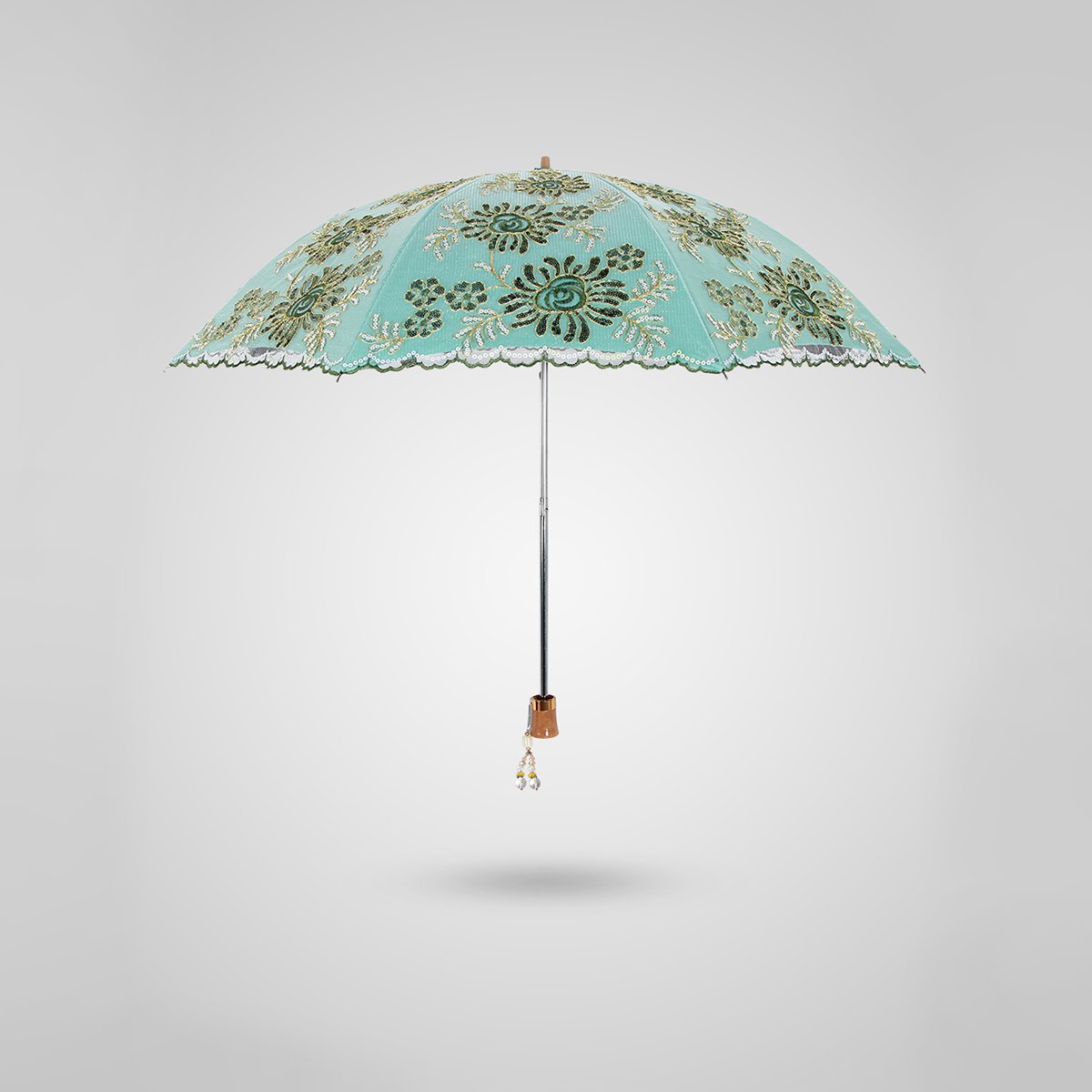 双层绣花二折遮阳伞(金风玉露17)