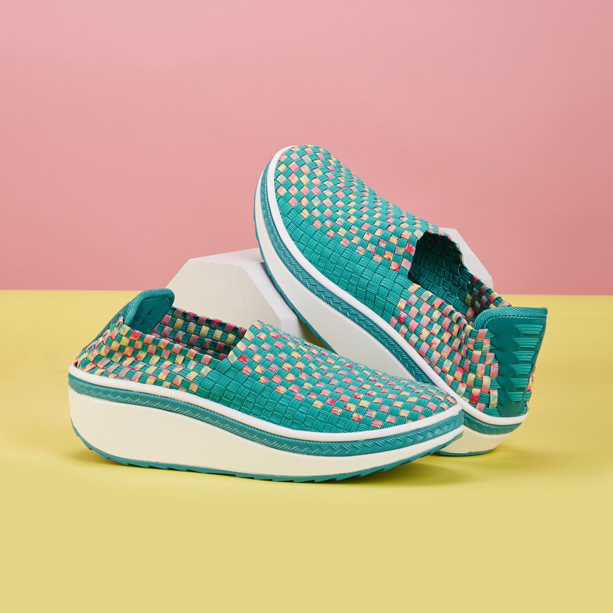 女款编织春季织物女鞋女式轻时尚单鞋休闲鞋