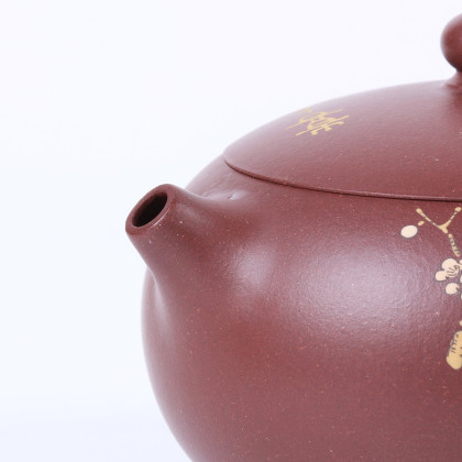 宜兴紫砂壶钱玉娟扁西施壶(紫泥)