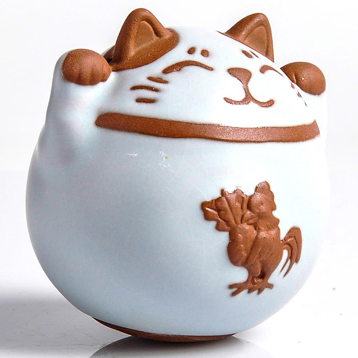 汝窑茶宠 卡通不倒翁发财生肖 (生肖图案随机发)