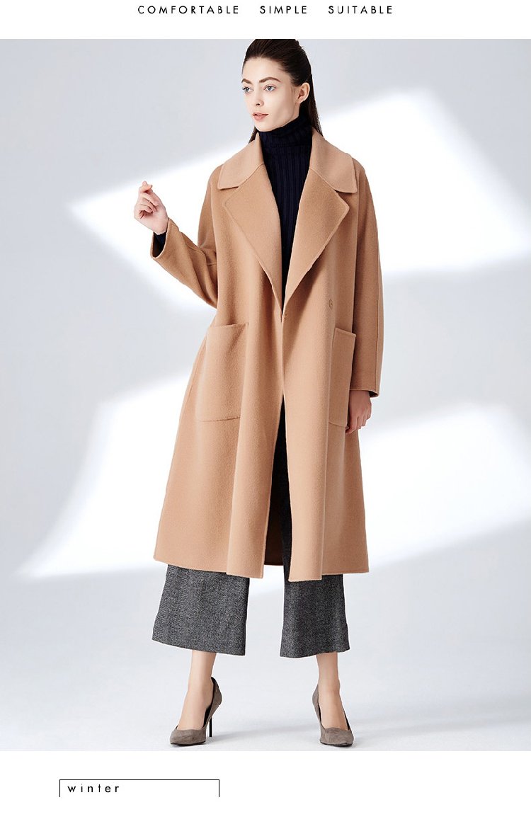 羊绒大衣修身时尚女士毛呢外套 适用季节: 秋,冬 款式: 开衫 流行元素