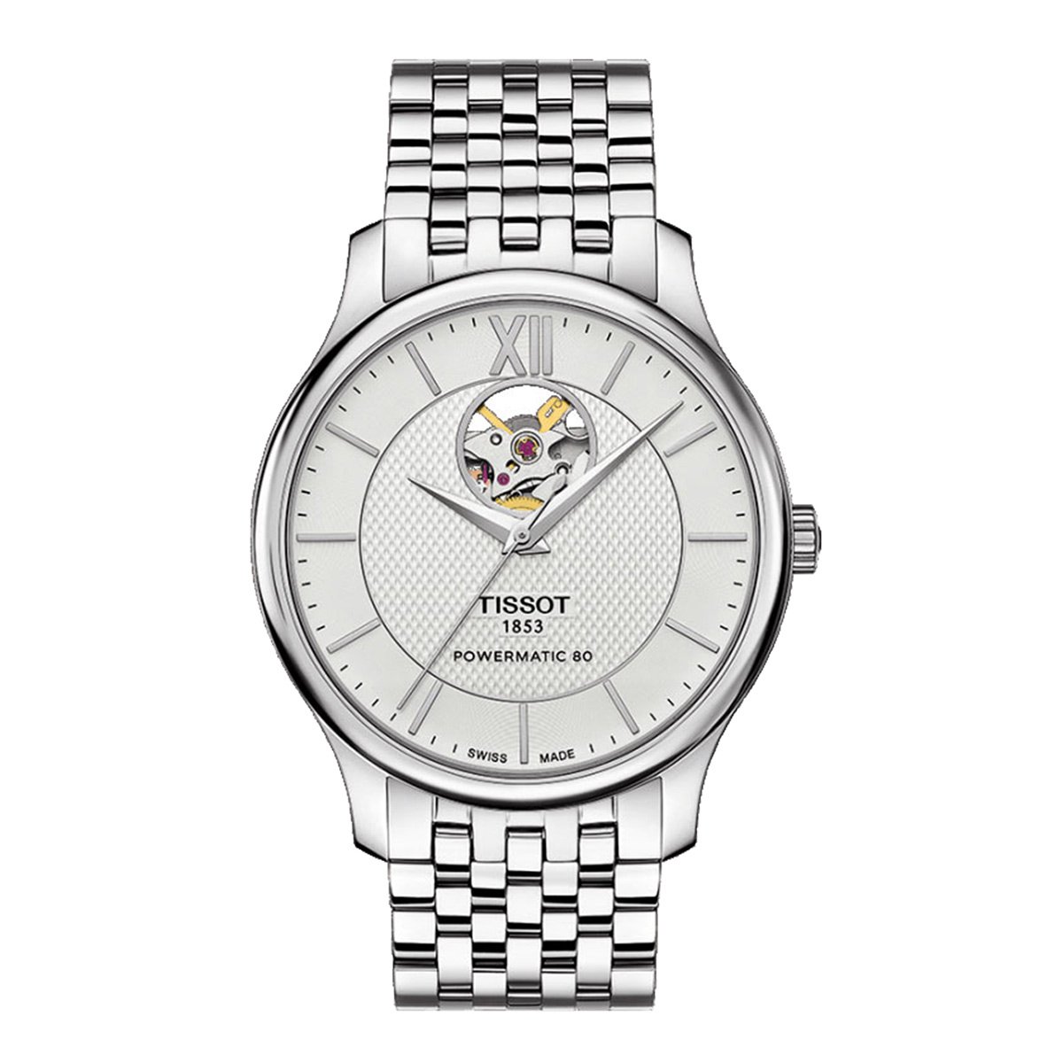【一年延保】【送礼佳品】天梭tissot 俊雅系列钢带机械男士手表80