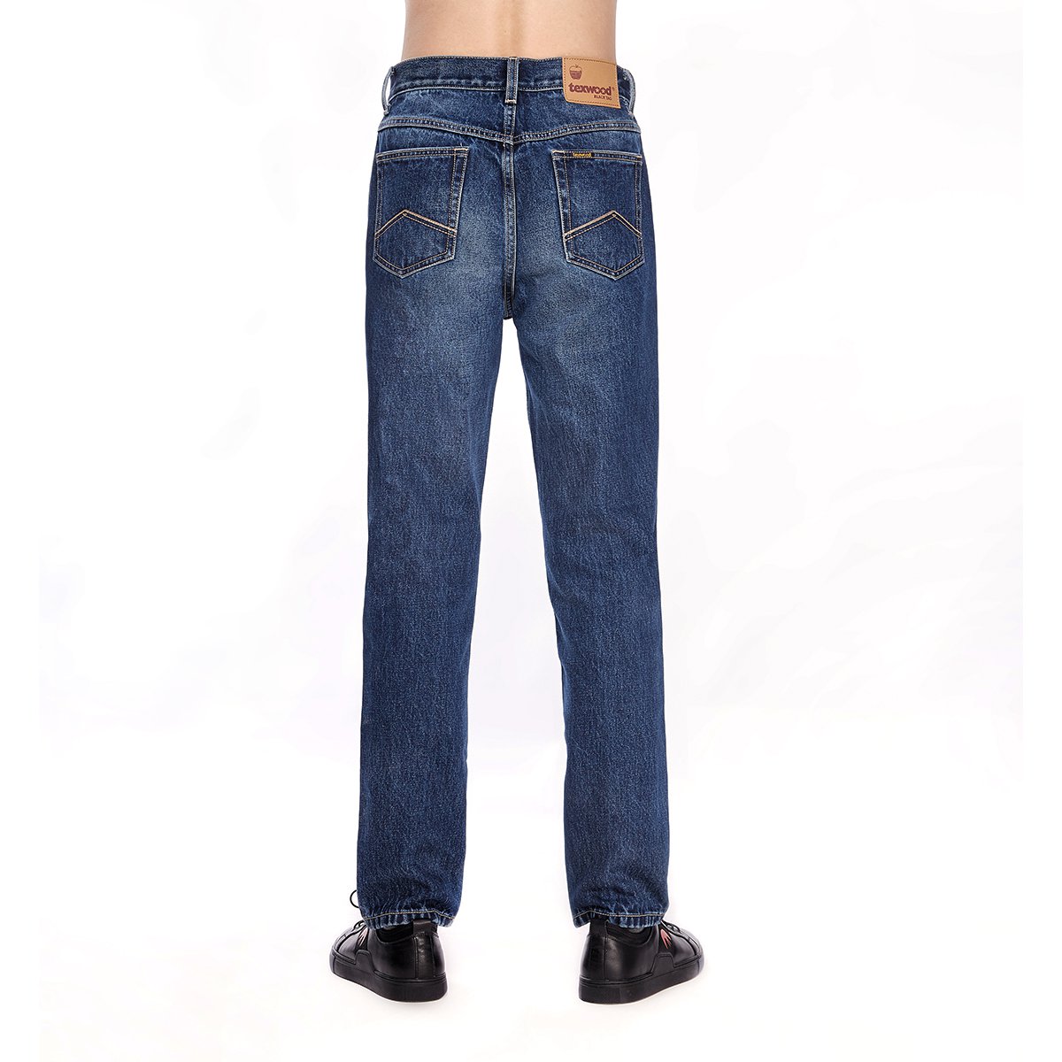 texwood箱包特卖旗舰店休闲牛仔裤男黑色宽松直筒修身长裤男士青年