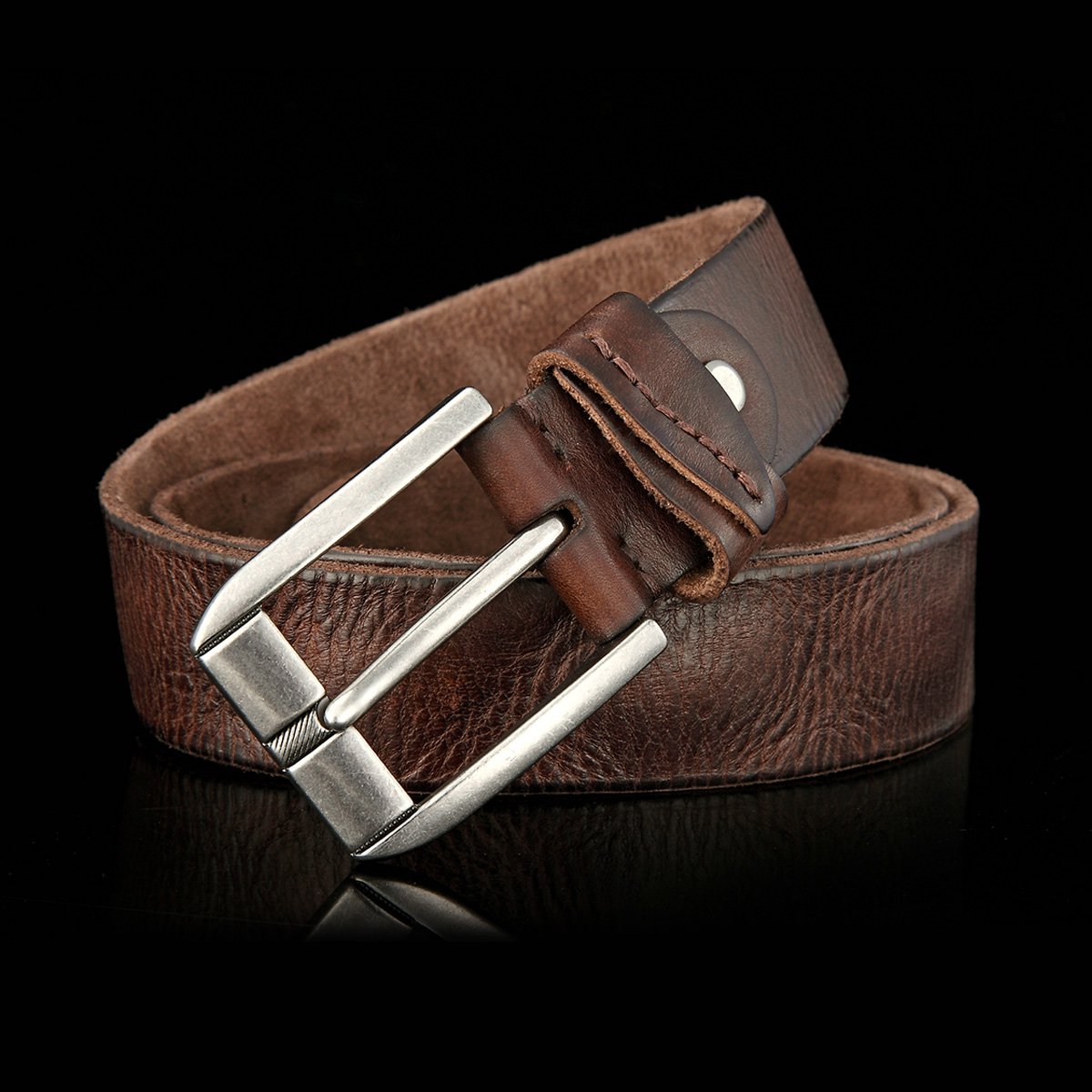 男士皮带休闲裤带男针扣牛皮裤腰带意大利进口头层牛皮休闲男士皮带