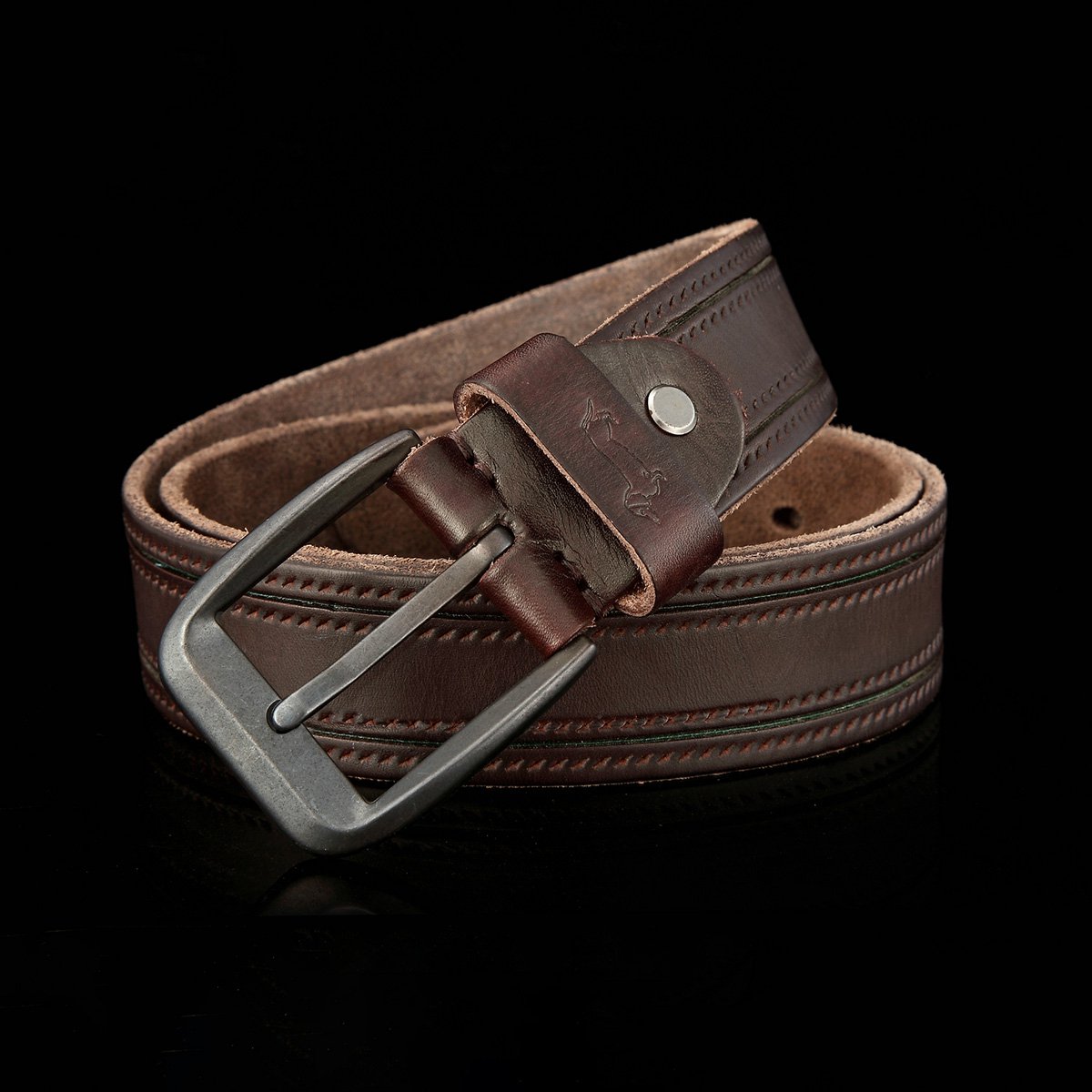 意大利进口头层牛皮男士皮带真皮针扣裤带男腰带皮带男