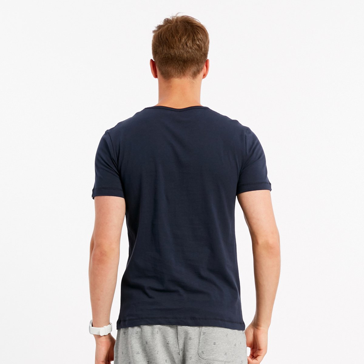 维斯短t恤 男装纯棉净色圆领修身打底衫短袖体恤男士