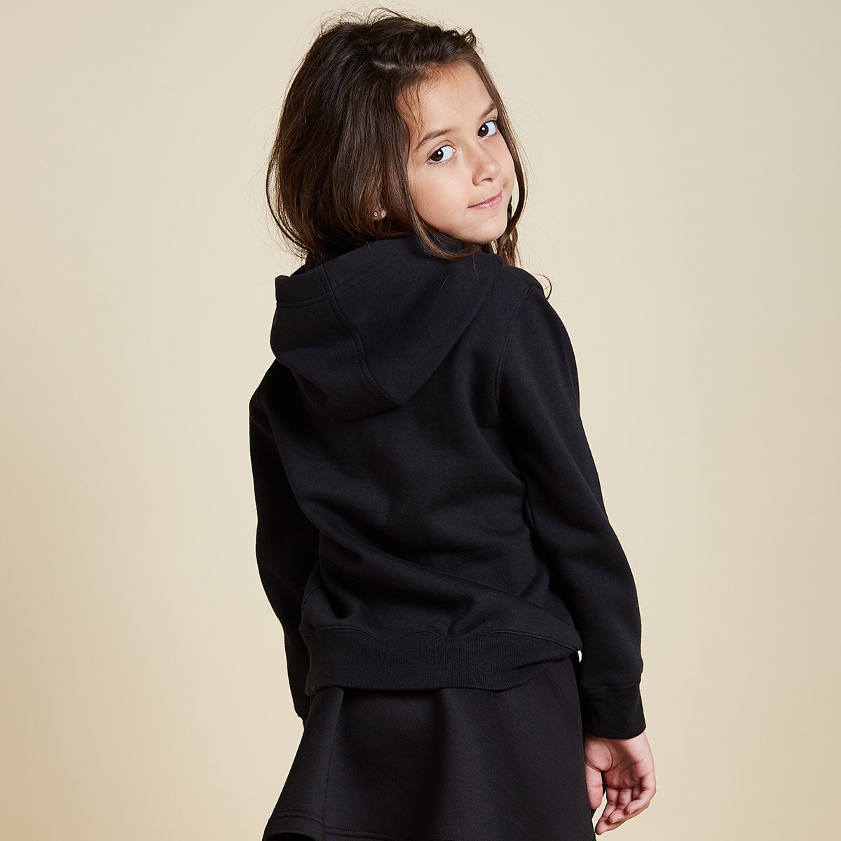 帝客dickies 童装女童抓绒连帽卫衣 黑色 130