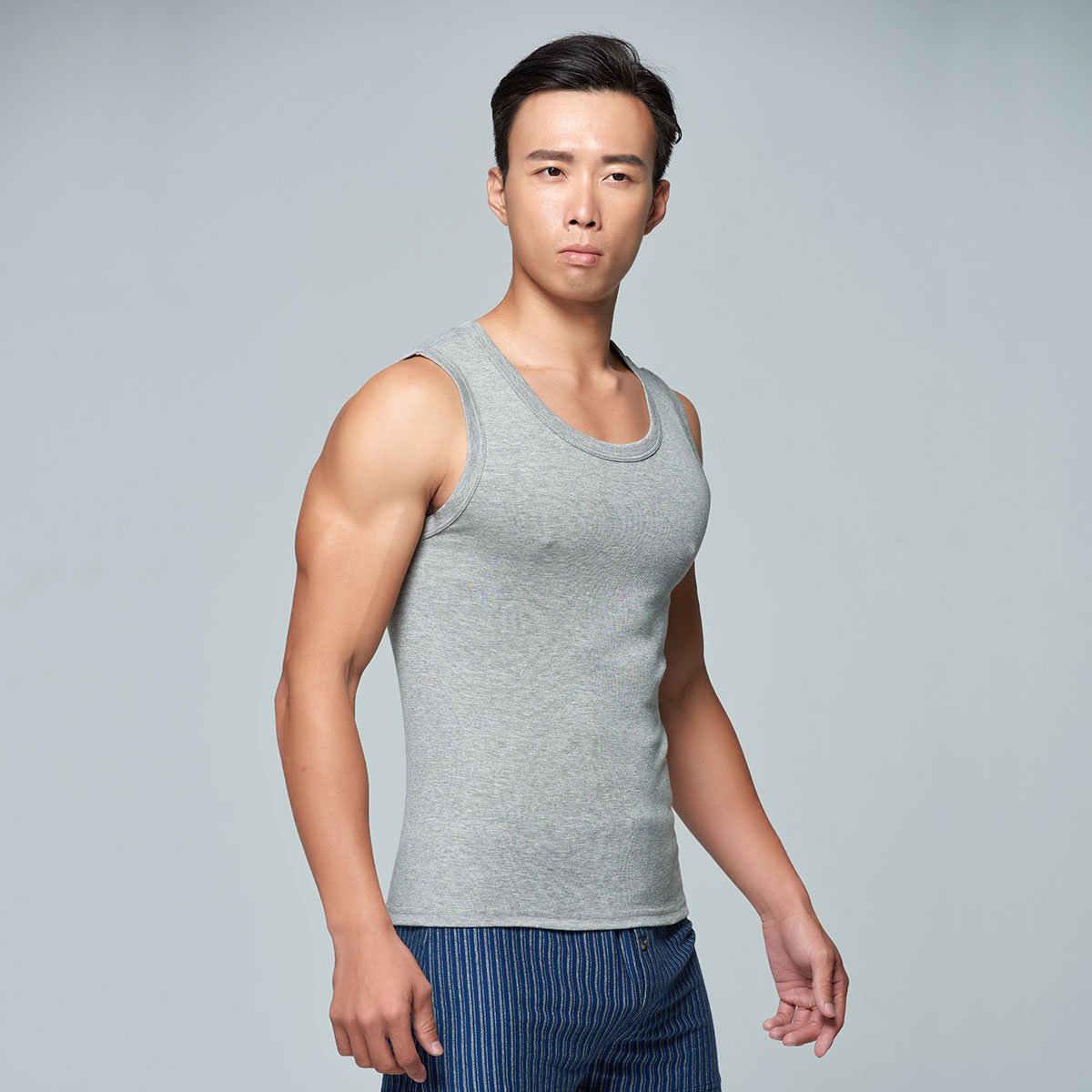 宜而爽男士棉质亲肤爽滑宽肩背心男士背心打底衫