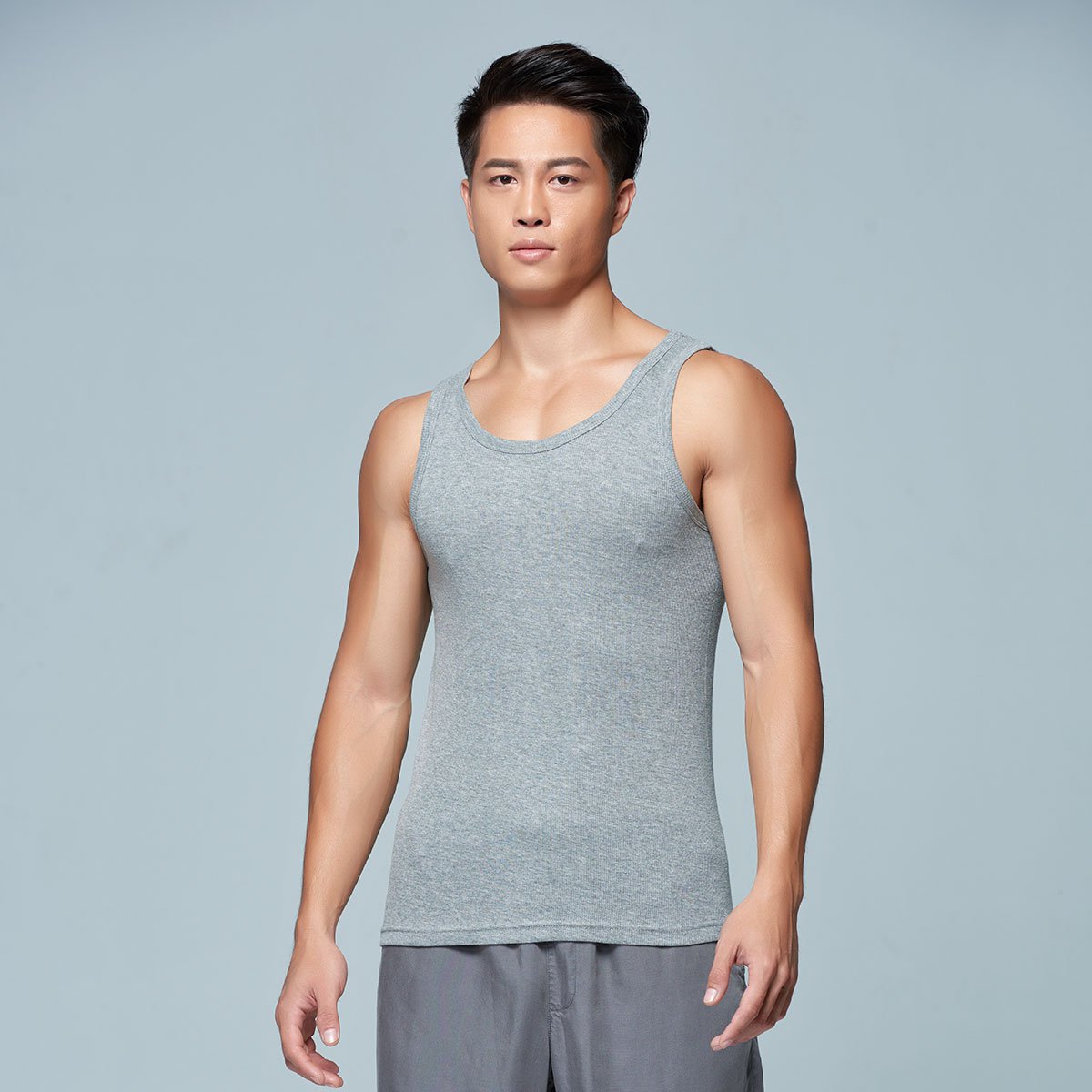 宜而爽男士罗纹纯棉背心男士背心打底衫