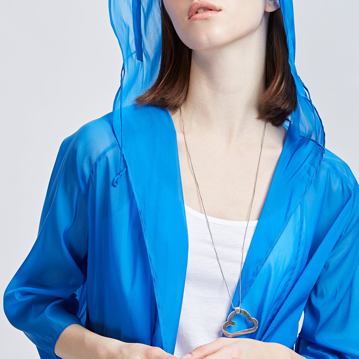 zukka pro卓卡女夏休闲宽松真丝连帽七分袖防晒衣开衫薄外套上衣