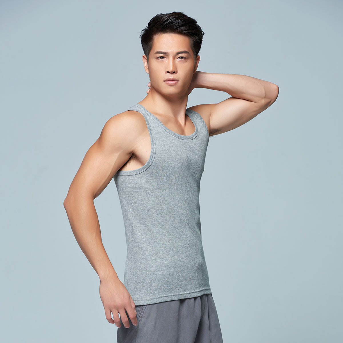 宜而爽男士罗纹纯棉背心男士背心打底衫