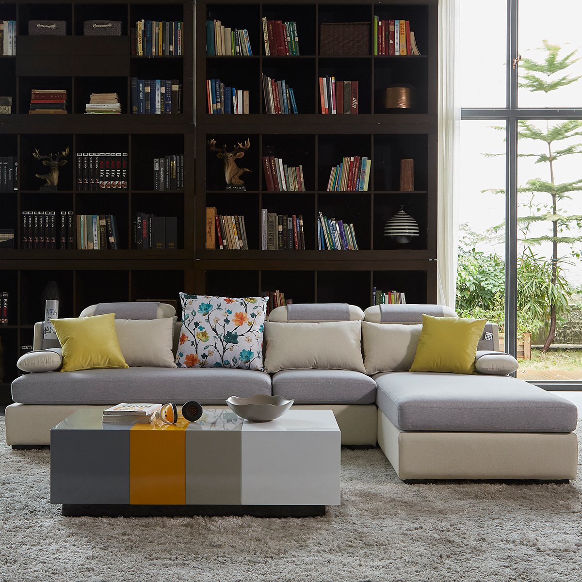 雅林家具专场直发货现代客厅 沙发组合单位 双位 贵妃位 茶几 布艺