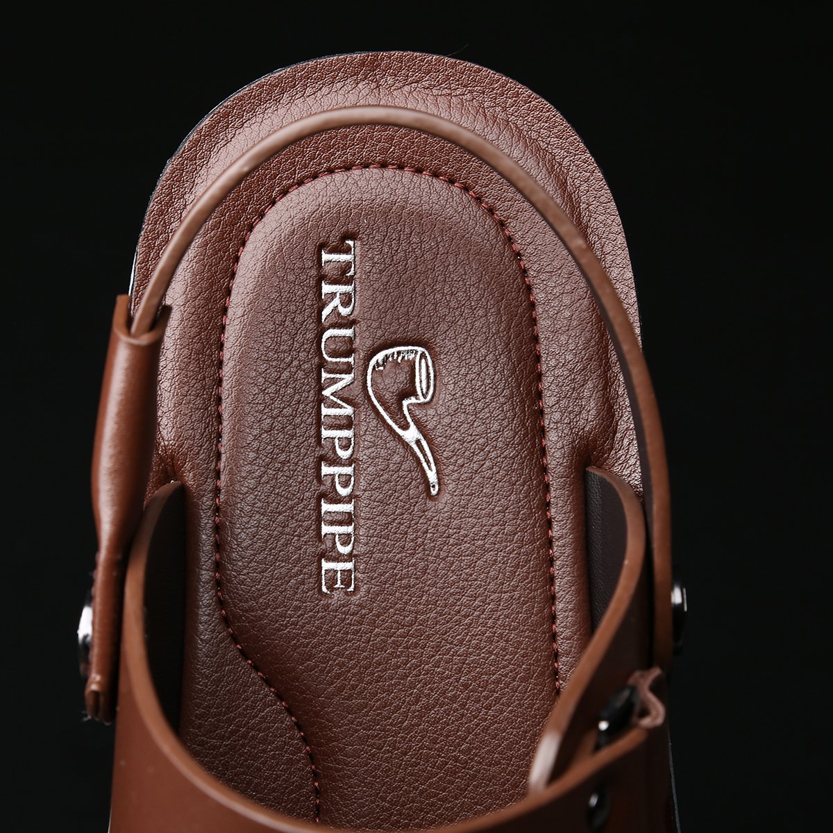 trumppipe头层牛皮车缝线时尚休闲凉鞋s404702105_唯品会