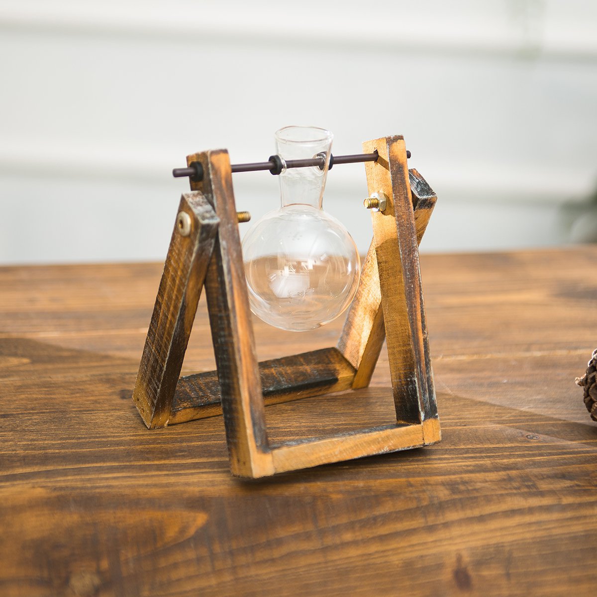 美式简约水培花瓶创意玄关书房摆件现代透明玻璃花瓶摆设水培容器