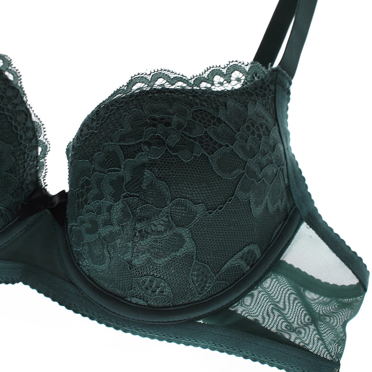 都市丽人 精致繁花蕾丝刺绣上托聚拢中厚女士文胸胸罩内衣 豆沙 b70