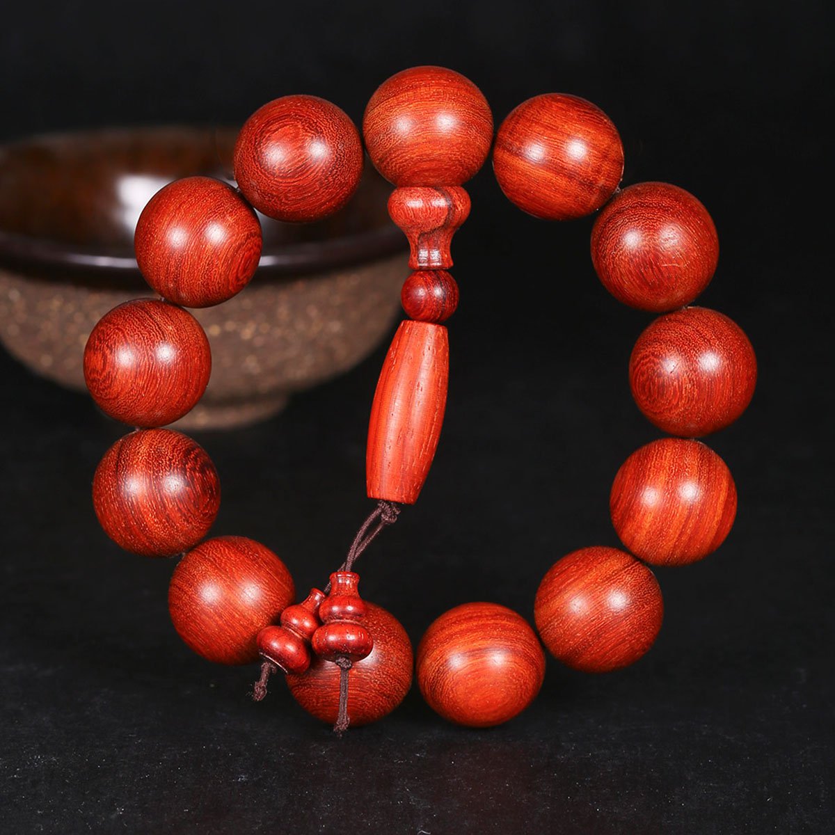 红檀木葫芦手链檀木男士手串念珠