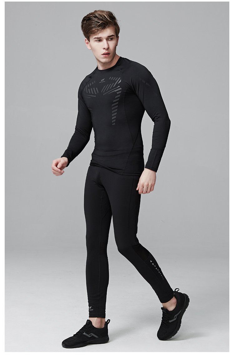 pro touch 男士弹力训练紧身衣 速干透气 专业健身长袖t恤