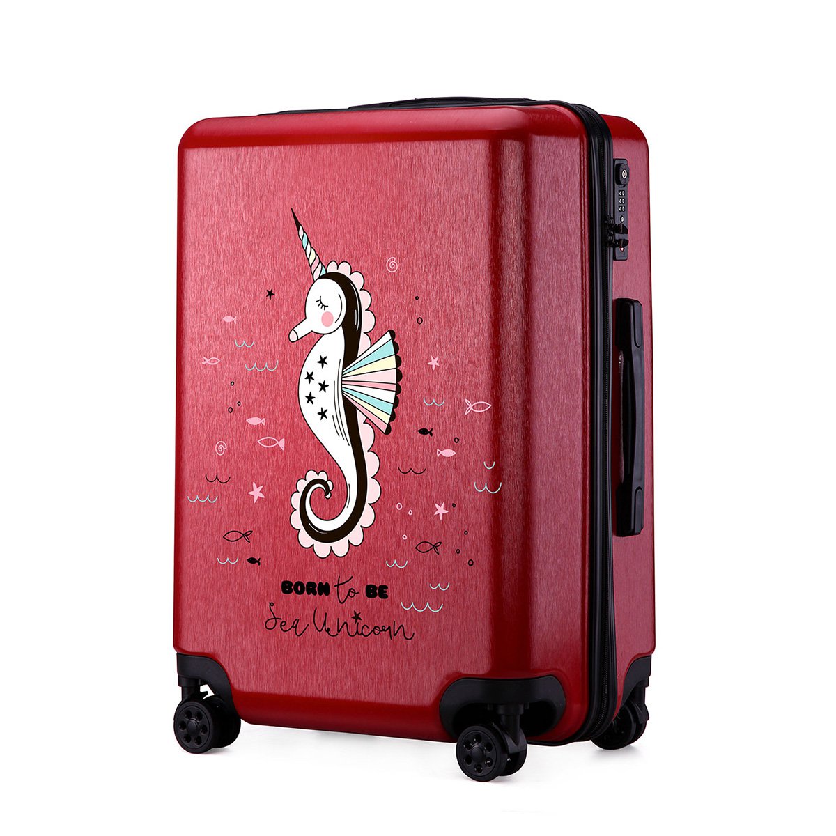 海底世界系列 个性图案行李箱拉链学生密码箱子男女士万向轮登机箱