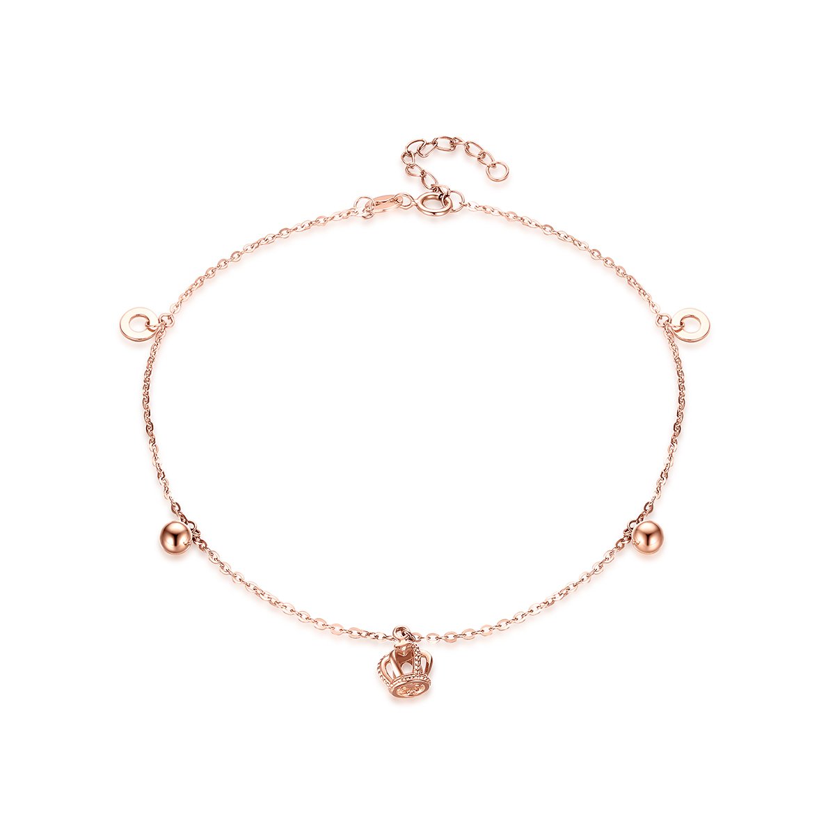 潮宏基梵迪 18k金玫瑰金手链女 皇冠彩金手饰手链-定价