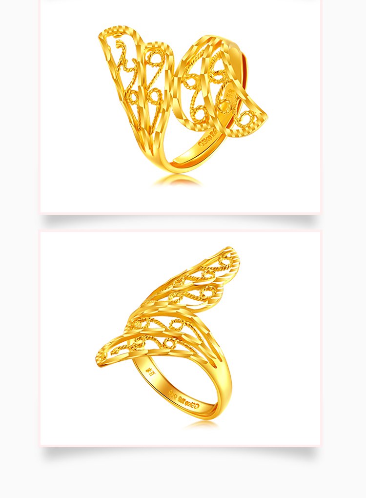 百泰首饰百泰 足金凤翎戒指(计价)d-hz-01-0029-01_唯品会