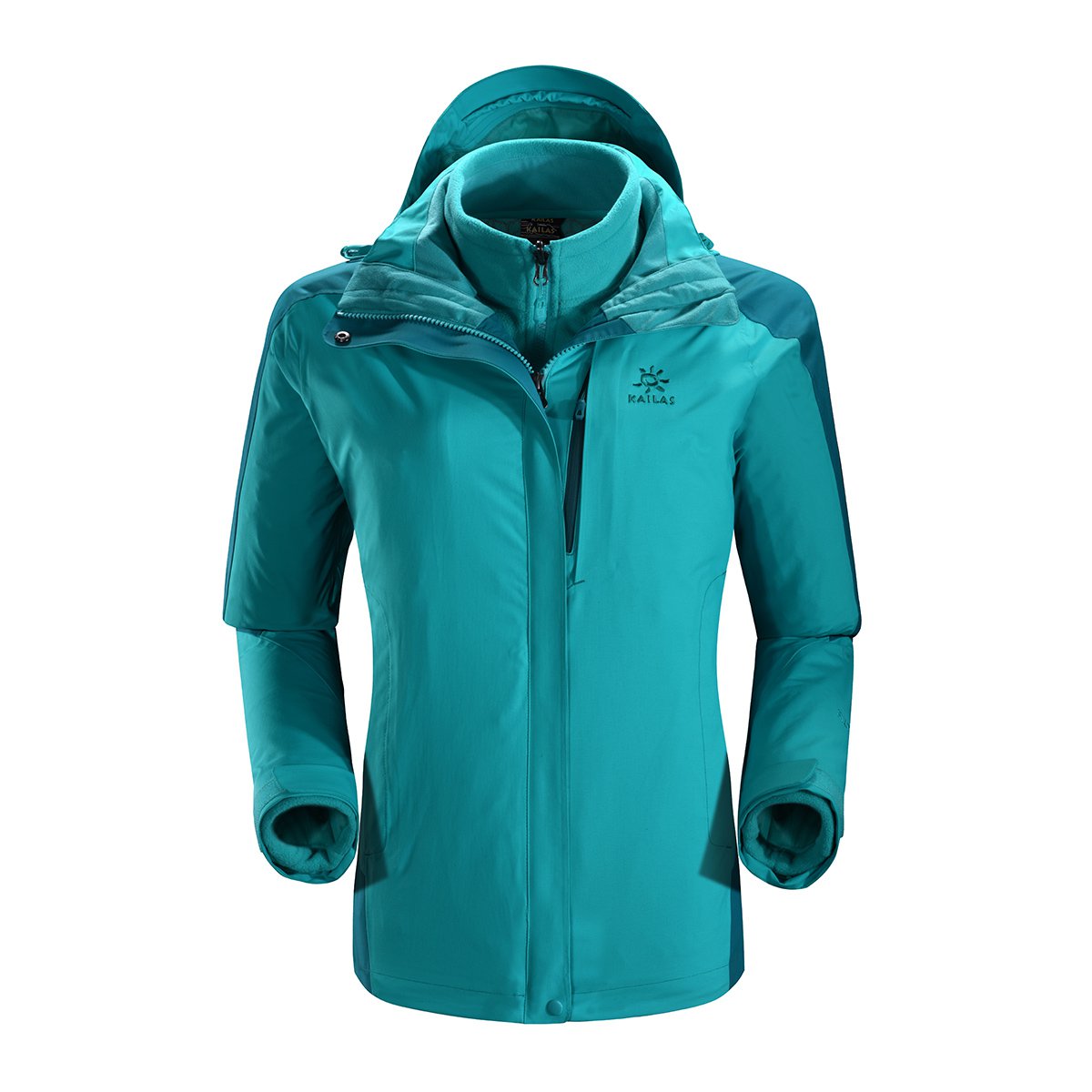 女款三合一冲锋衣两件套 保暖透气防水防风