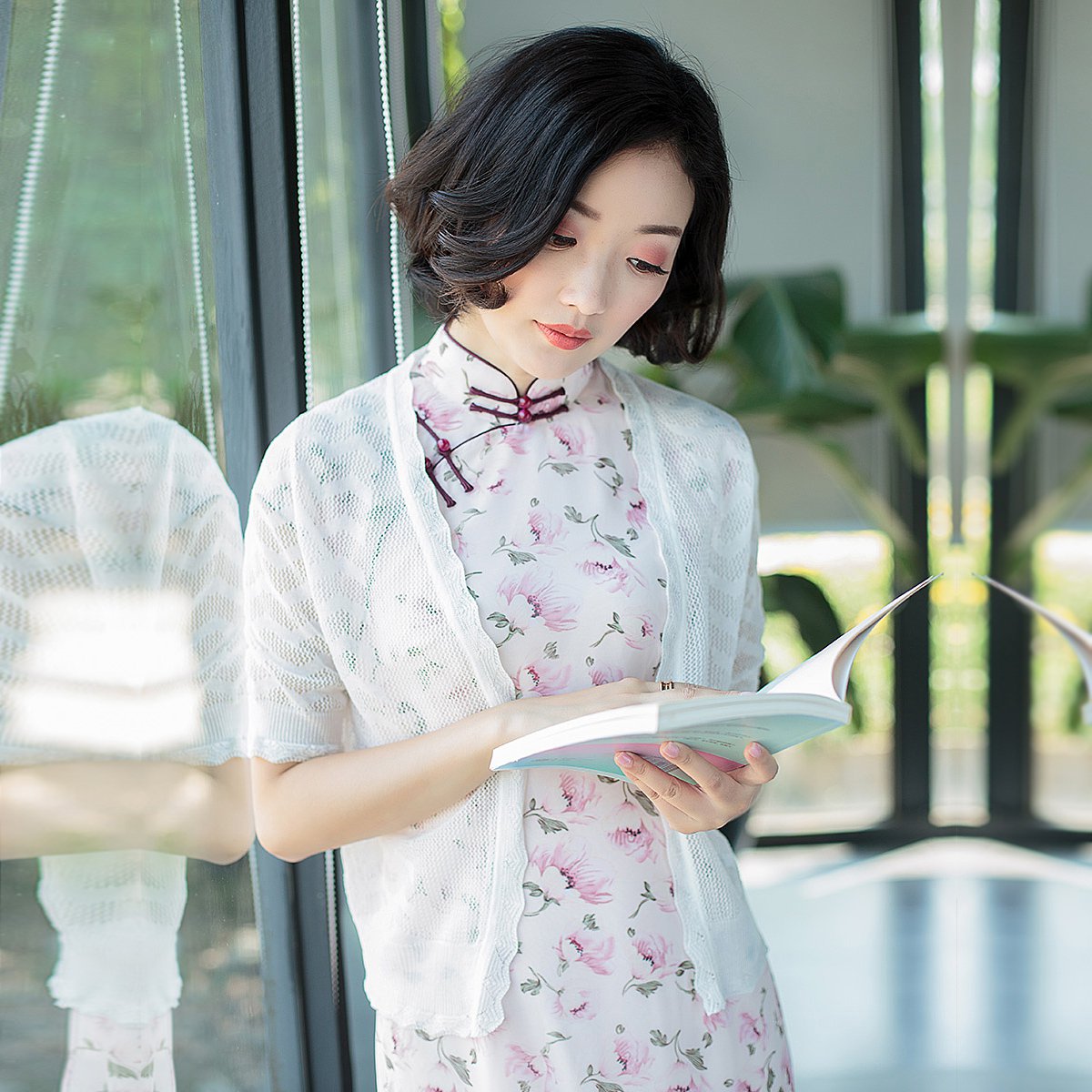 [思柔]2018新款女外搭开衫女夏季薄款旗袍外搭开衫外套