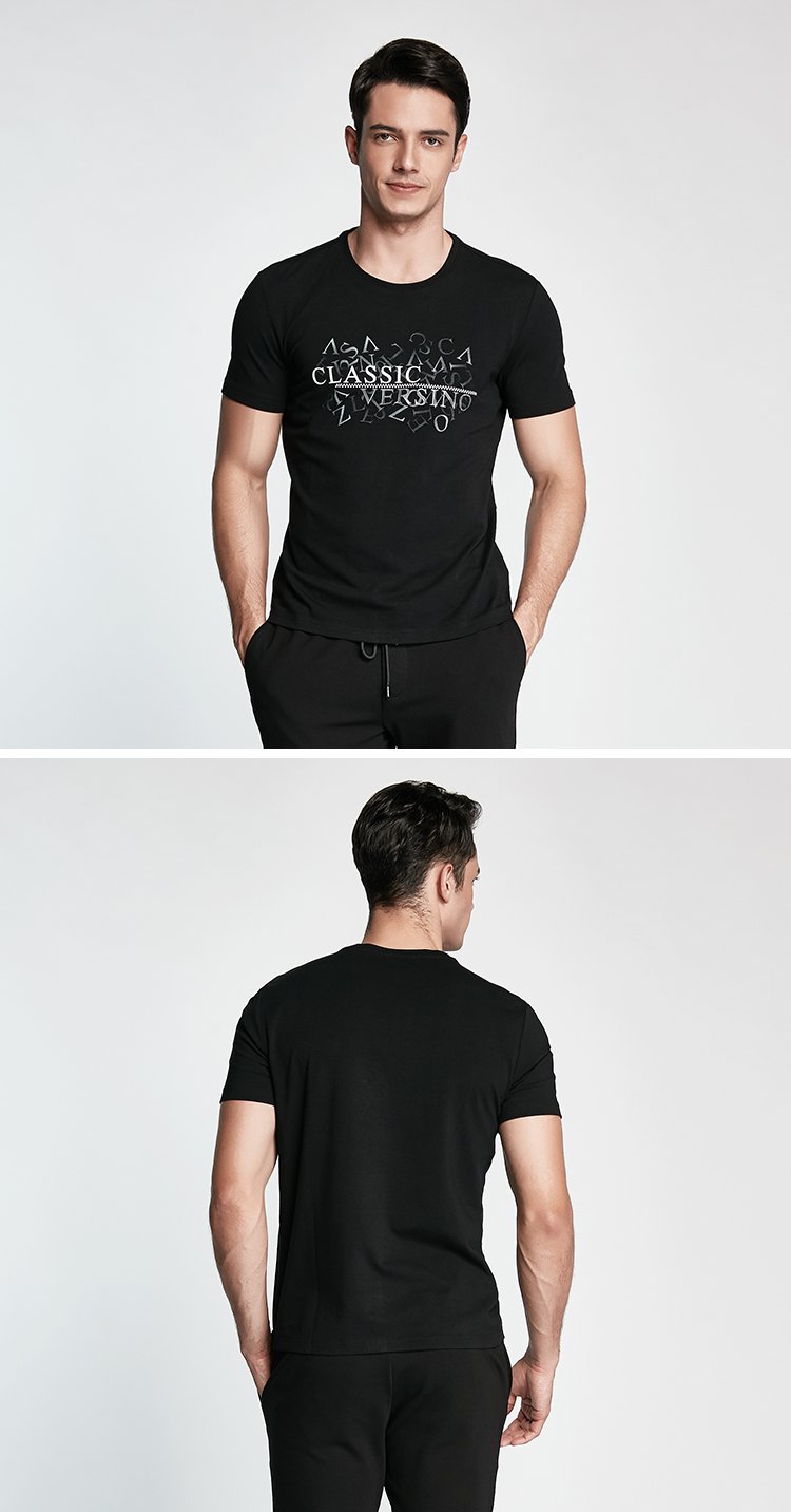 梵思诺versino 简约圆领男士t恤短袖 白色 02l