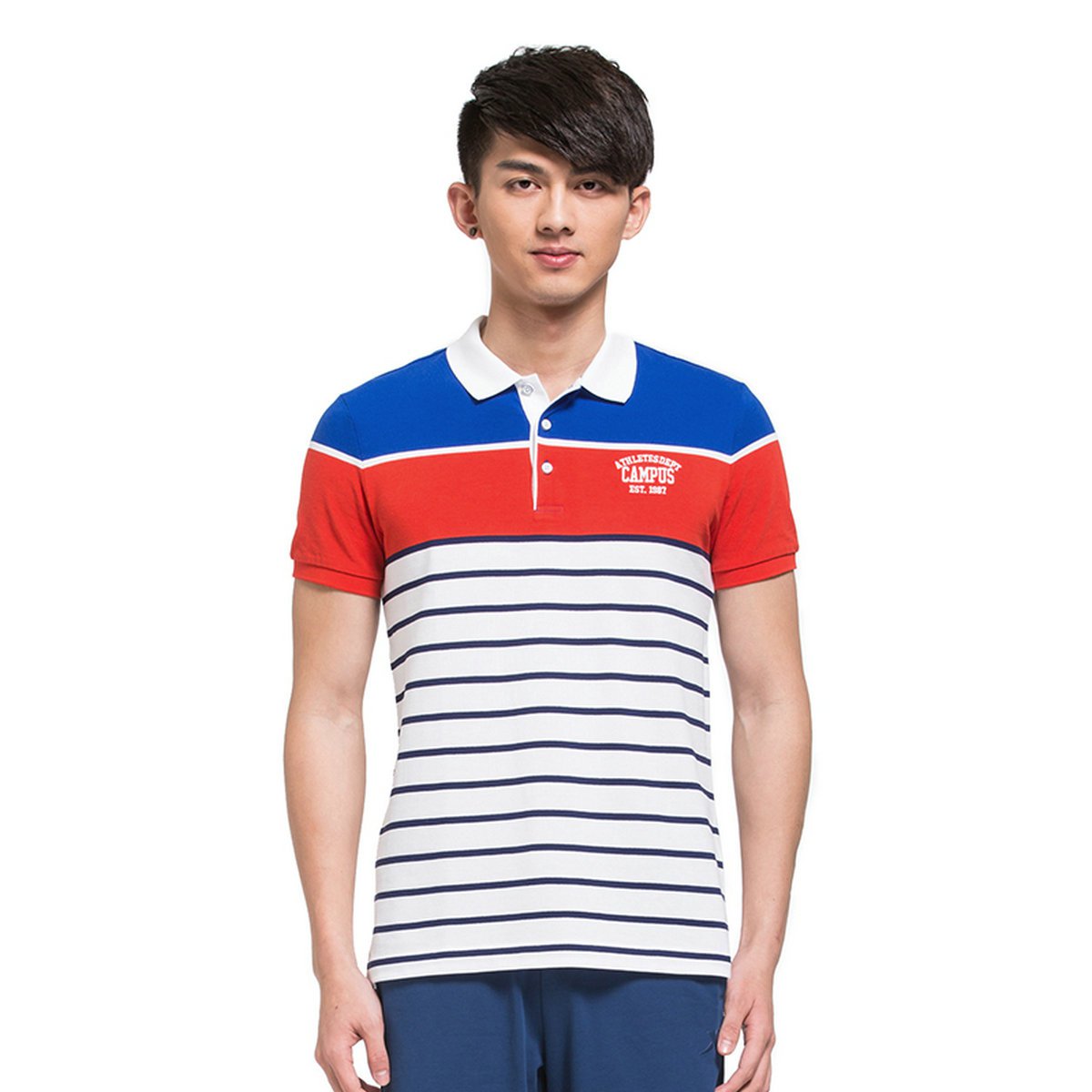 特步xtep 舒适透气 男短袖polo衫 校园系列 黑 2xl