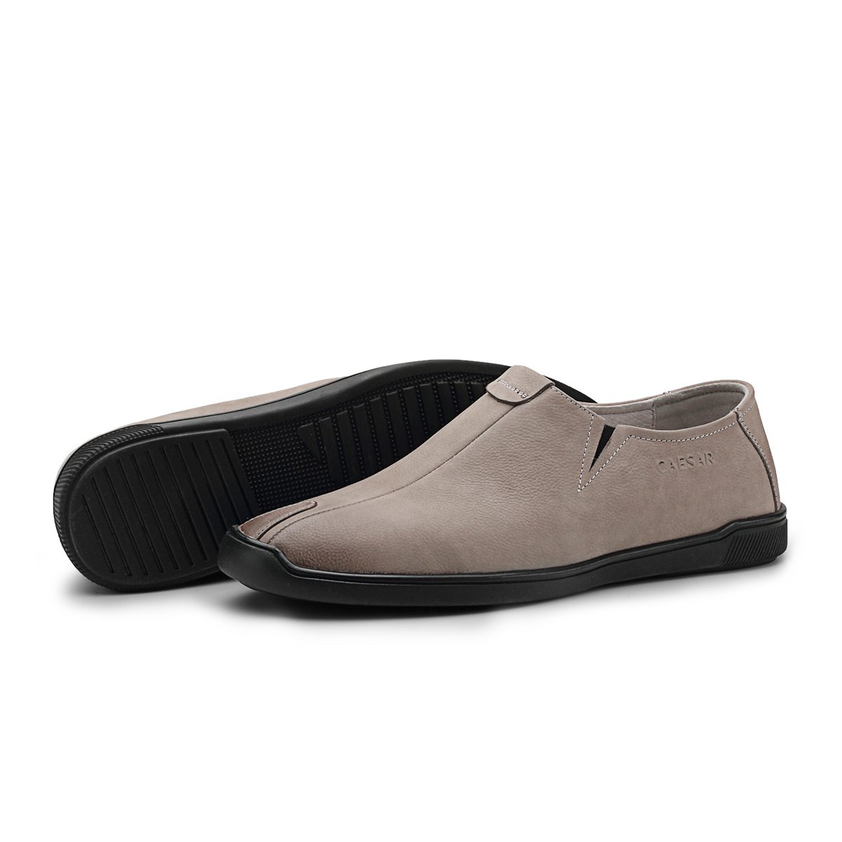 凯撒大帝caesar 【头层牛皮】男士百搭套脚休闲鞋舒适一脚蹬懒人鞋