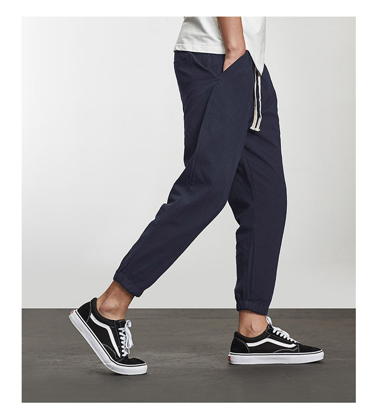 2018新款秋季男士九分修身裤休闲裤缩脚裤