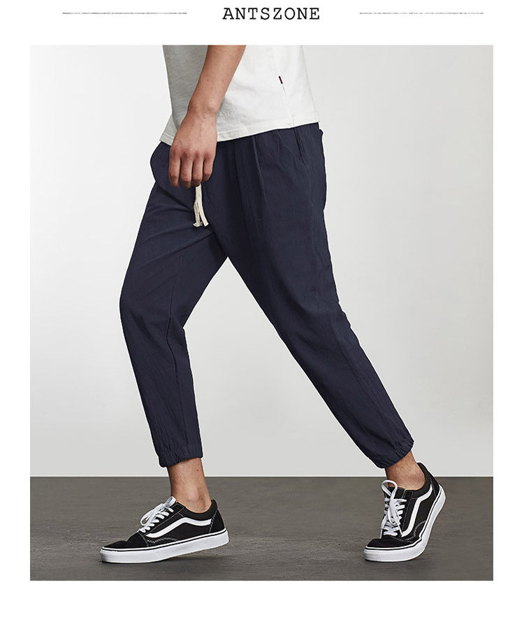 2018新款秋季男士九分修身裤休闲裤缩脚裤