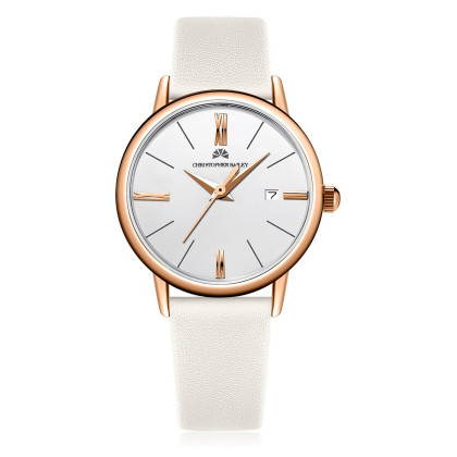 christopher bailey 简约系列带日历气质时尚皮带女式手表