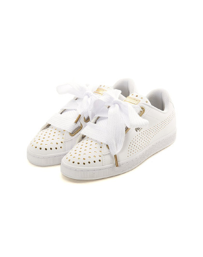 彪马puma basket 小白鞋 女款白色蝴蝶结运动鞋