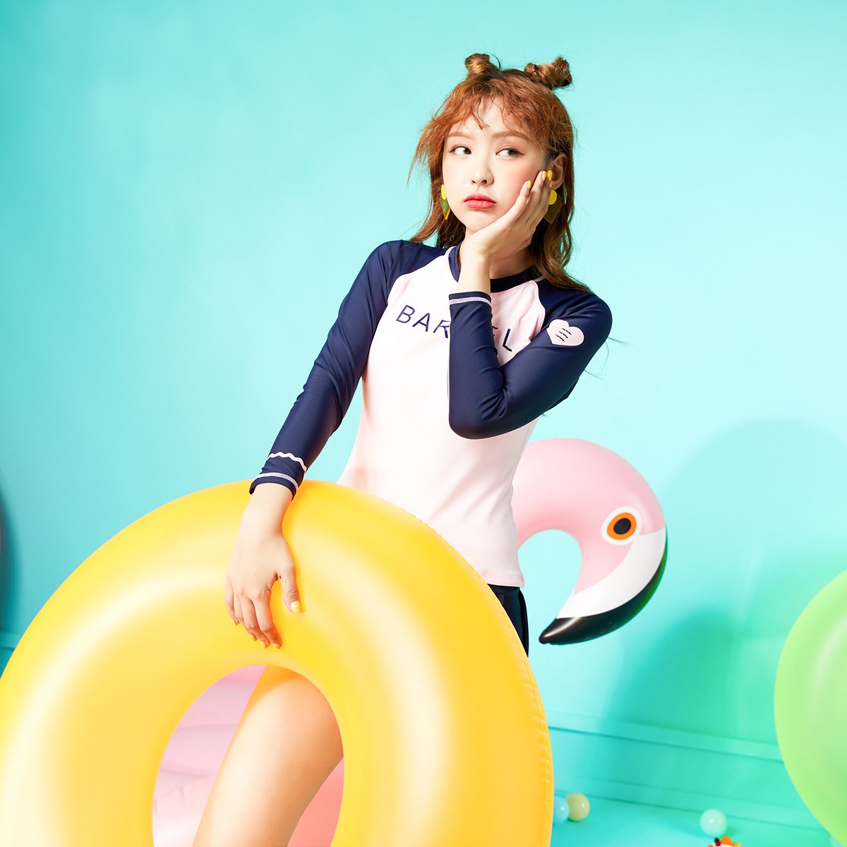 乐夏2018新款女士泳衣日韩潜水防晒泳衣分体三角裤长袖