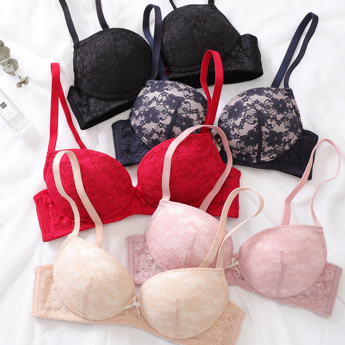 歌瑞尔3/4杯上薄下厚聚拢蕾丝无钢圈文胸女士内衣文胸罩