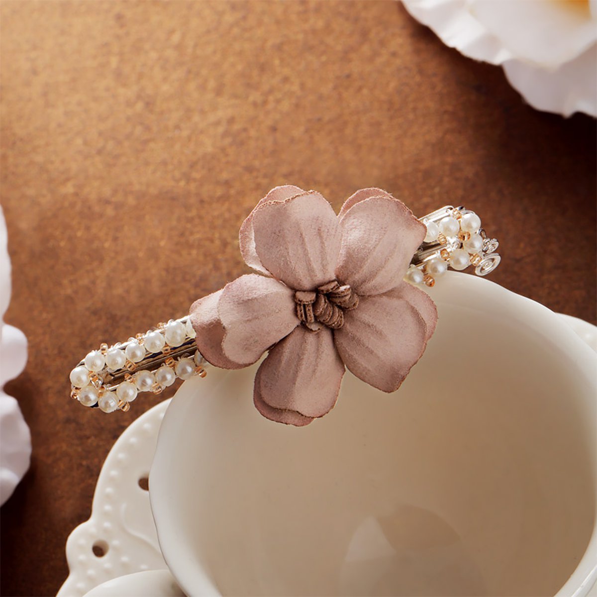 special 欧美时尚清新花朵发饰 优雅发夹马尾夹 高弹力百搭甜美鸭嘴夹