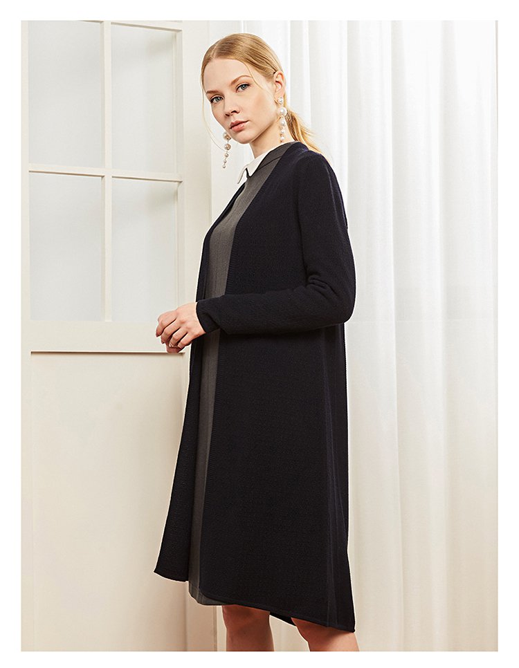 敦奴dunnu女装专场 敦奴优雅女士中长款羊毛开衫  