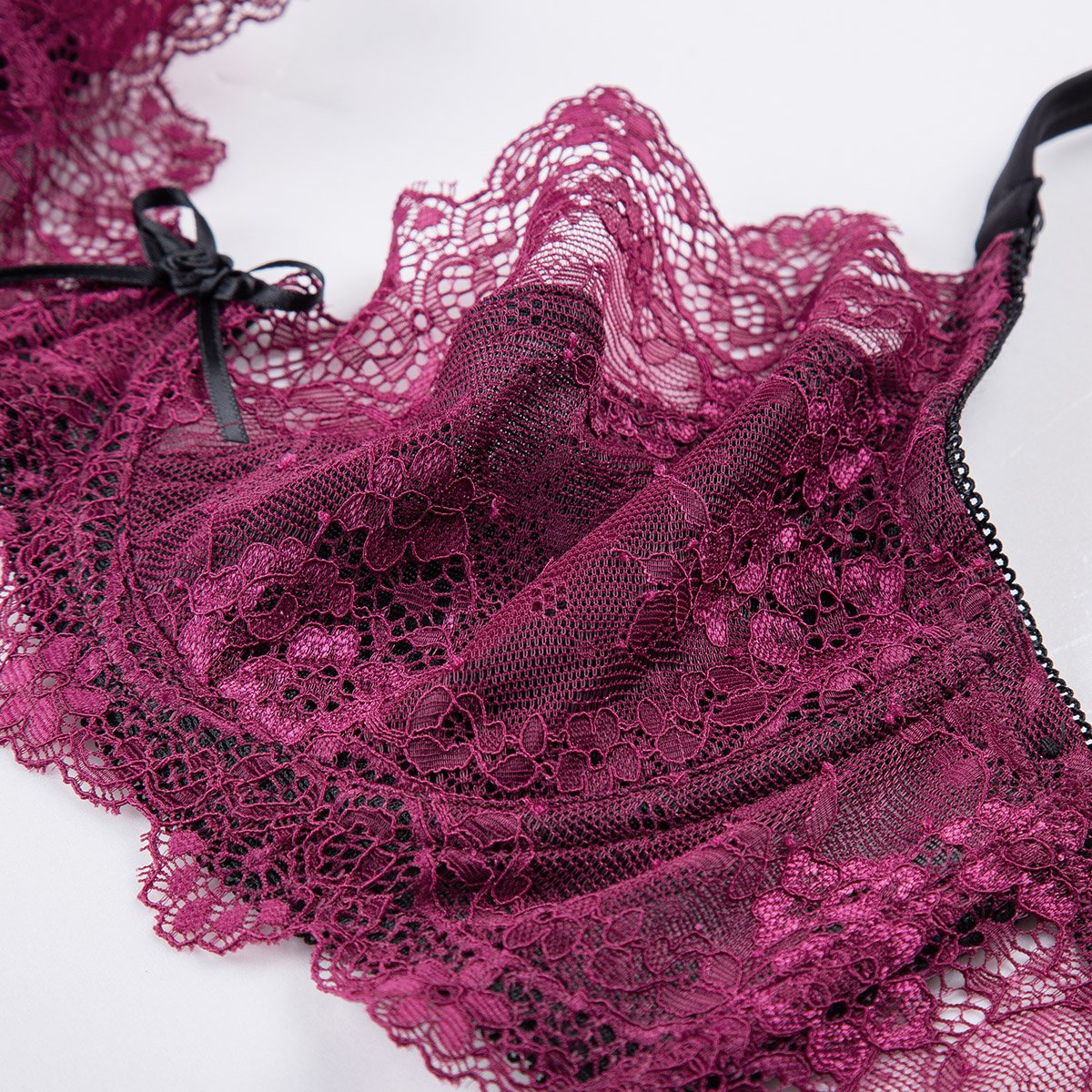 【大胸大码薄款】性感蕾丝单层围情趣性感内衣胸罩大胸显小超薄杯文胸