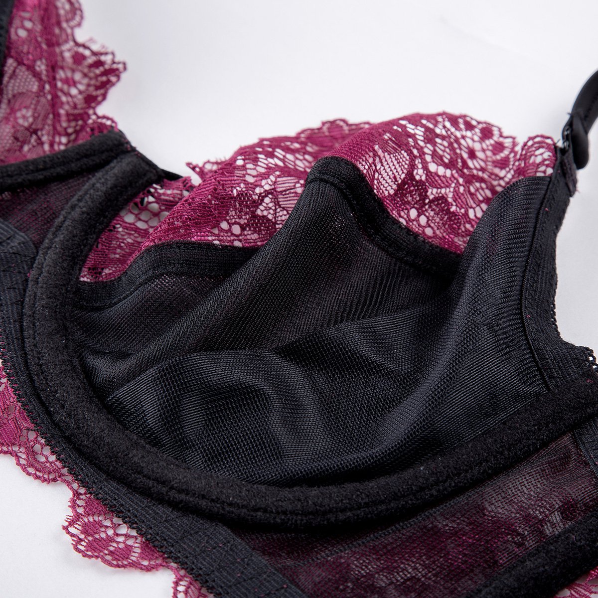 【大胸大码薄款】性感蕾丝单层围情趣性感内衣胸罩大胸显小超薄杯文胸