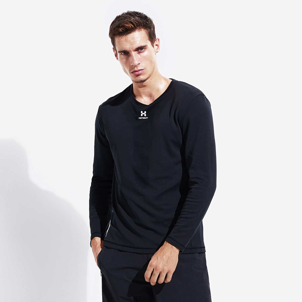 【唯品会】 hotsuithotsuit 吸湿排汗 男款圆领运动长袖t恤吸汗排湿