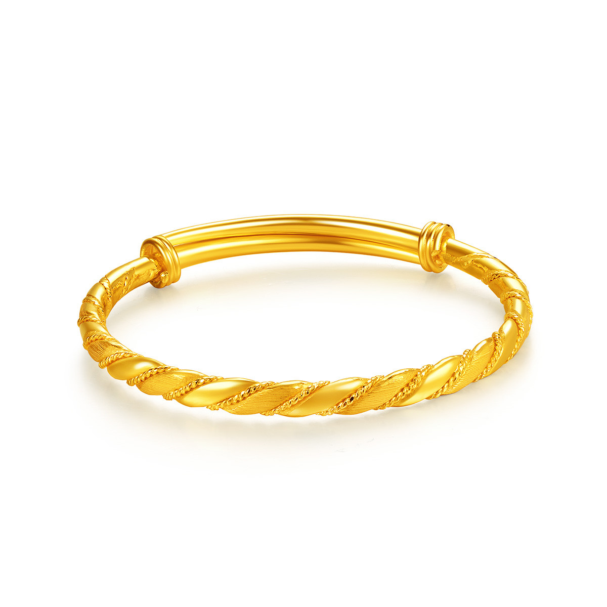 百泰首饰百泰 足金麻花空心推拉手镯(计价)d-hz-06-0044-01_唯品会