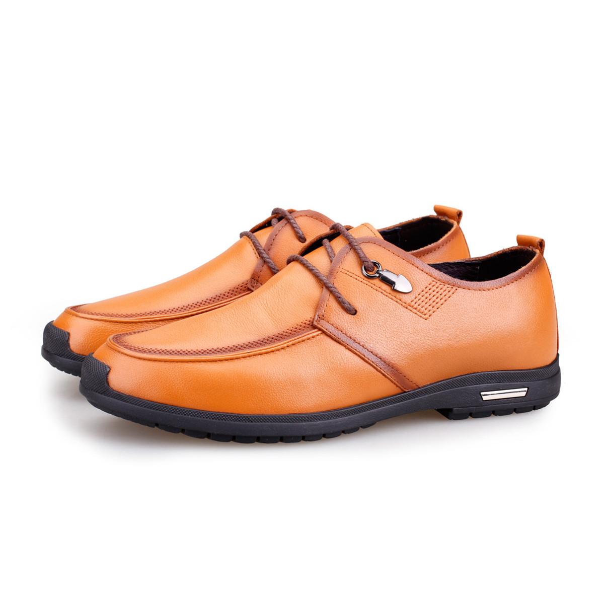 舒适男士软皮鞋耐磨纳帕牛皮系带商务时尚休闲皮鞋