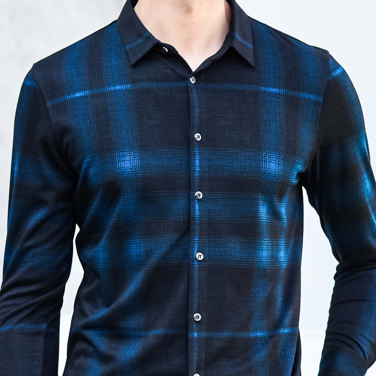 【莱赛尔纤维】2018年新款条纹商务休闲男装衬衫正装衬衣男士长袖衬衫