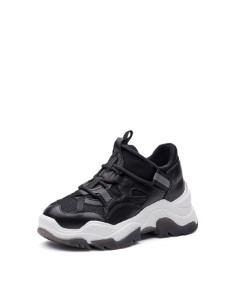 蹀愫2018秋季新品专柜同款复古老爹鞋撞色绑带运动鞋女