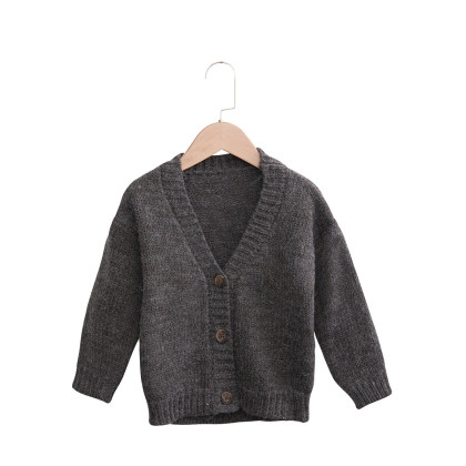 苏黎世家旗下男童和尚领纯色开衫毛衣